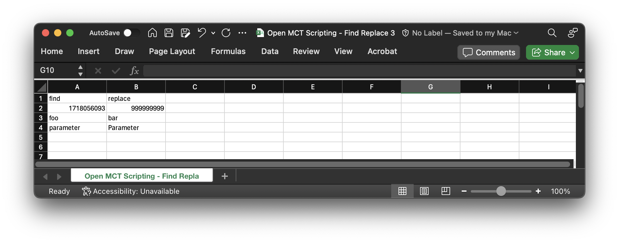 Picture of CSV file