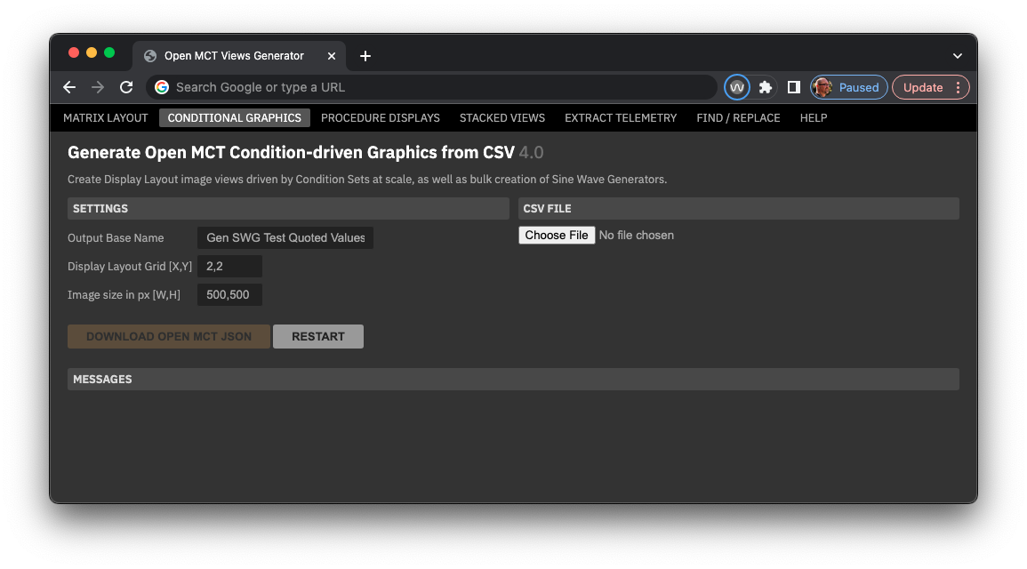 Picture of Conditional Graphics web interface