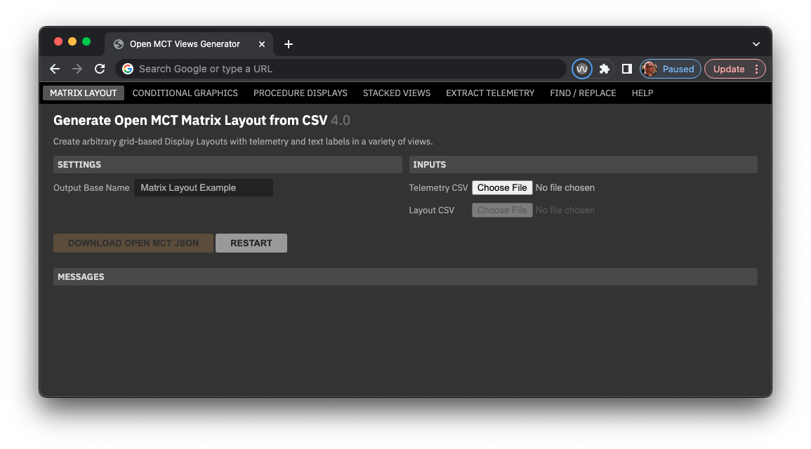 Picture of tool interface