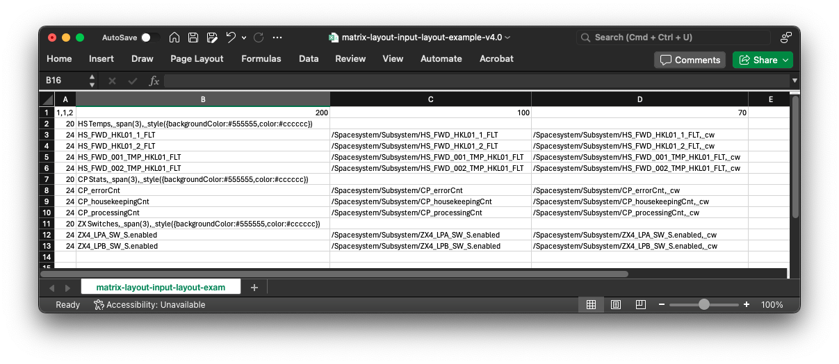 Picture of CSV file